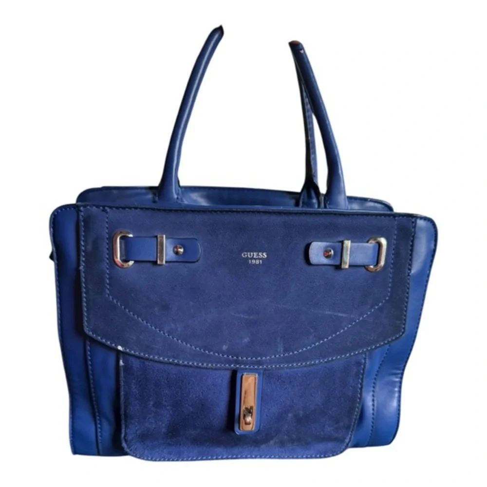Guess suede leather Cobalt Blue Kingsley Handbag/crossbody